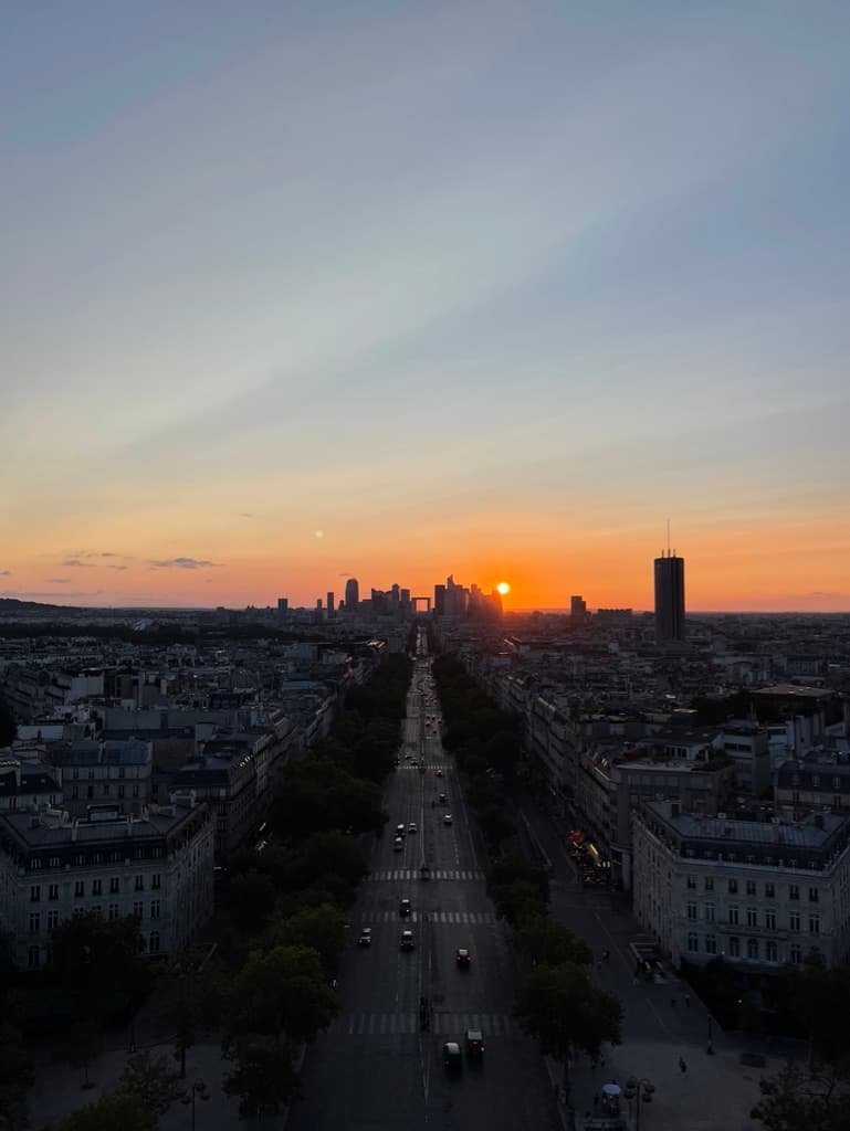 Sunset from the Arc de Triomphe, Paris
